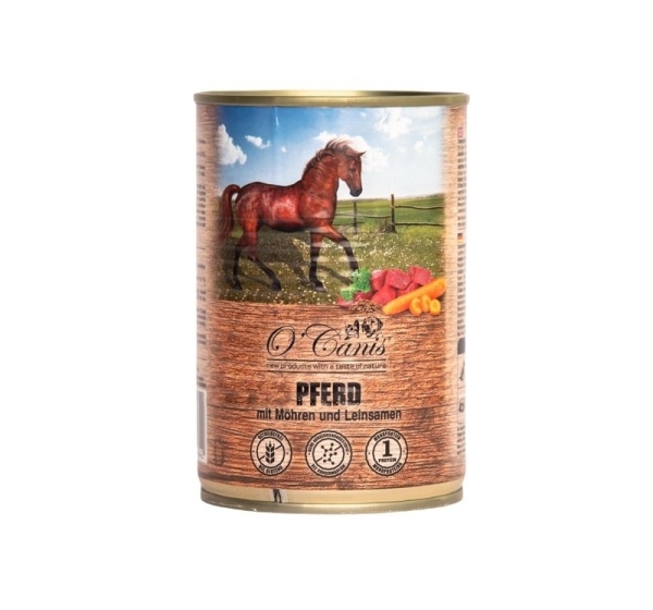 O'CANIS Horse meat with vegetables and linseed - Wet dog food - 400 g