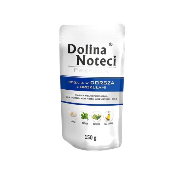 Dolina Noteci Premium rich in cod with broccoli - wet dog food - 150g
