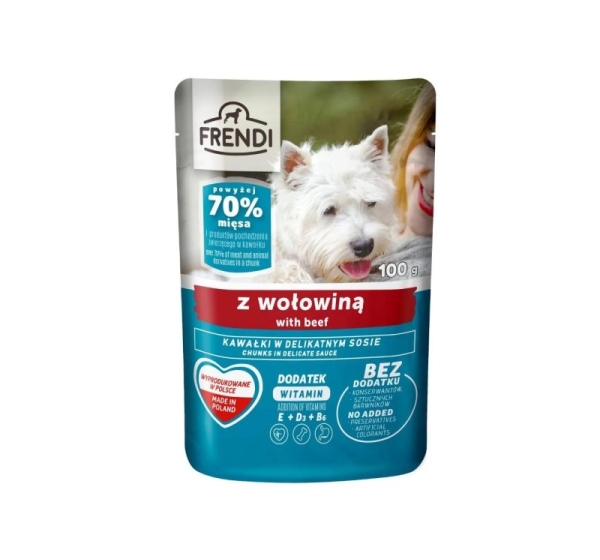 FRENDI Chunks in Sauce Beef – wet dog food- 100g
