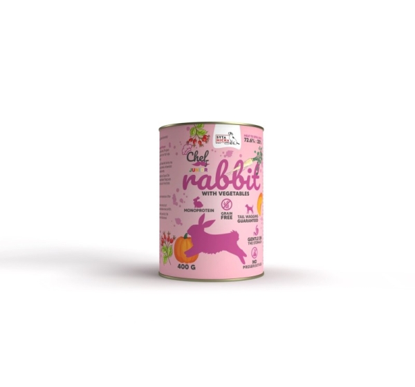 SYTA MICHA Rabbit with vegetables for puppy - wet dog food - 400g