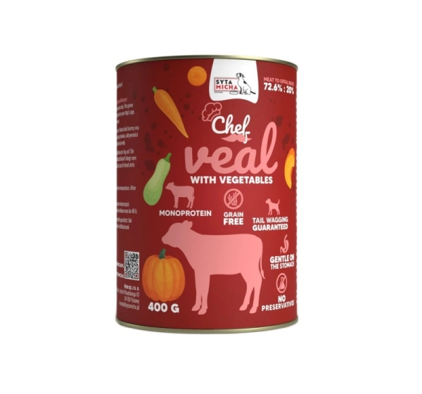 SYTA MICHA Chef Veal with vegetables - wet dog food - 400g
