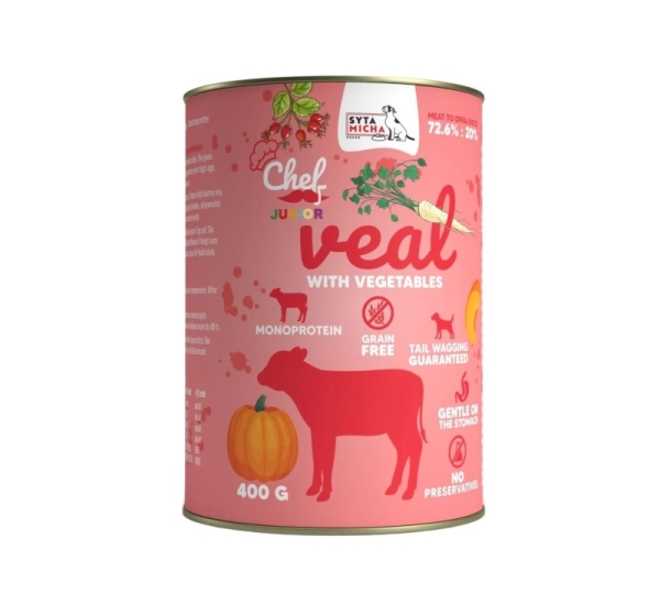 SYTA MICHA Chef Veal with vegetables Junior - wet dog food - 400g