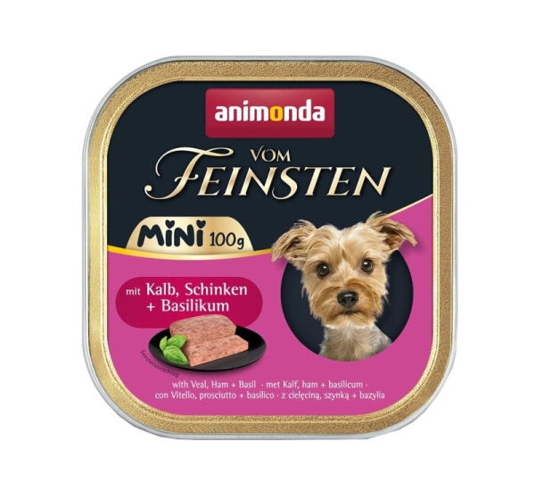 ANIMONDA Vom Feinsten Adult Mini Veal, ham and basil - wet dog food - 100g