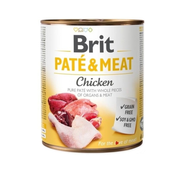 BRIT Paté & Meat with chicken - wet dog food - 800g