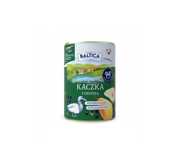 BALTICA Smaki regionów Duck with pear - wet dog food - 400g