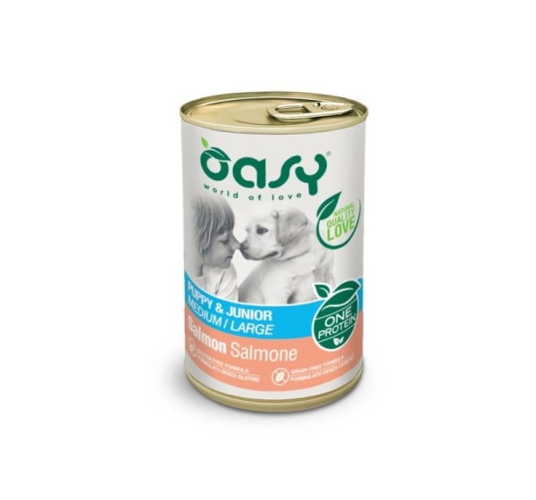 OASY One Protein Puppy & Junior Medium/Large Salmon - wet dog food - 400g