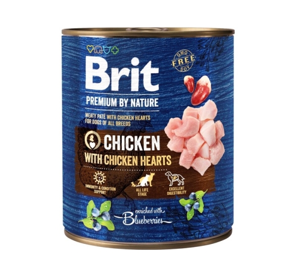 BRIT Premium by Nature Chicken with hearts - Wet dog food - 800 g