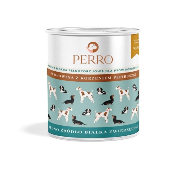 PERRO Beef with parsley root - wet dog food - 850g