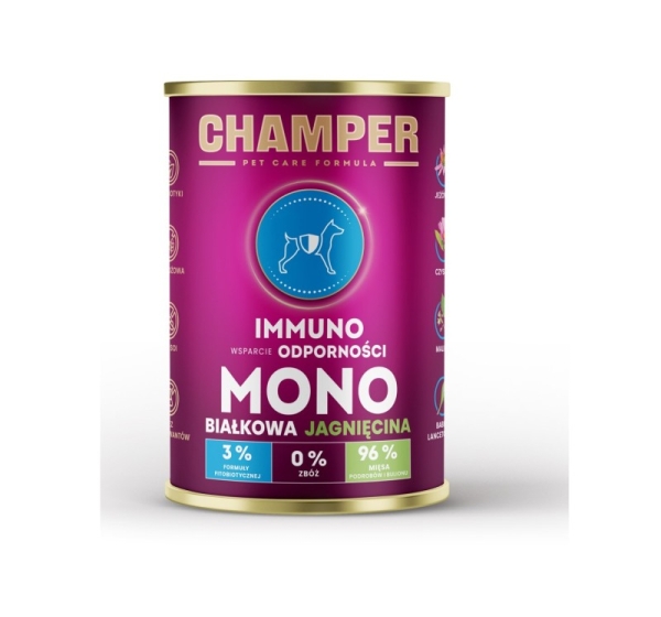 CHAMPER Immuno Monoprotein Lamb - wet dog food - 400g