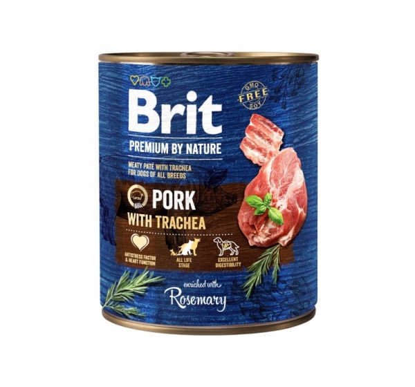 BRIT Premium by nature Pork with Trachea - wet dog food - 800g