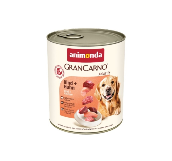 ANIMONDA GranCarno Beef with chicken - wet dog food - 800g