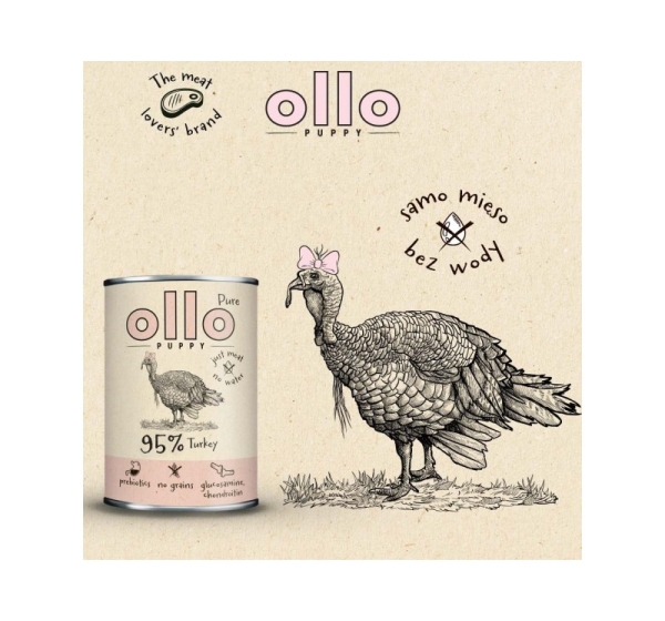 OLLO Puppy Pure Turkey - wet dog food - 400 g