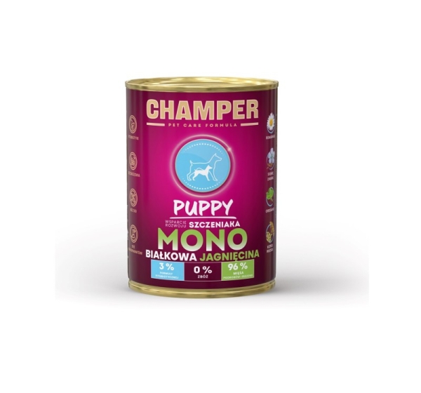 CHAMPER Puppy Monoprotein Lamb - wet dog food - 400g