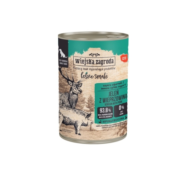 WIEJSKA ZAGRODA Forest Flavours Venison with pork - wet dog food - 400g