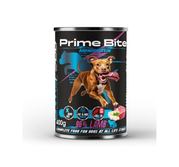 PRIME BITE Monoprotein Lamb with parsley - wet dog food - 400g