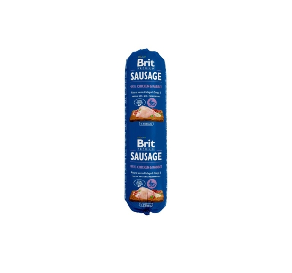 BRIT Premium Sausage Chicken and rabbit - wet dog food - 800g