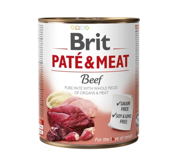 BRIT Paté & Meat with Beef - wet dog food - 800g