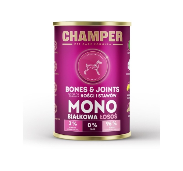 CHAMPER Bones & Joints Monoprotein Salmon - wet dog food - 400g