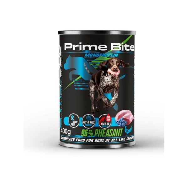 PRIME BITE Monoprotein Pheasant with berries - wet dog food - 400g