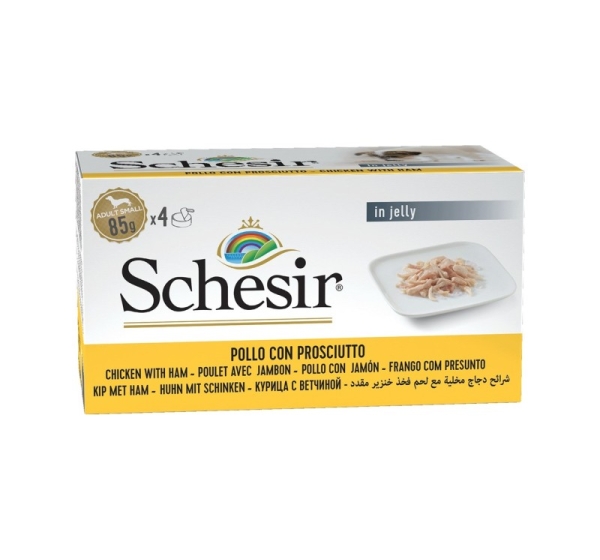 SCHESIR Chicken with ham in jelly - wet dog food - 4 x 85g