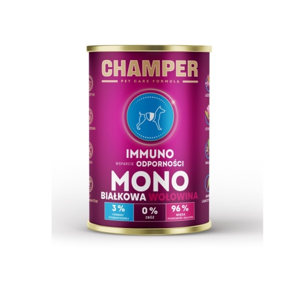 CHAMPER Immuno Monoprotein Beef - wet dog food - 400g