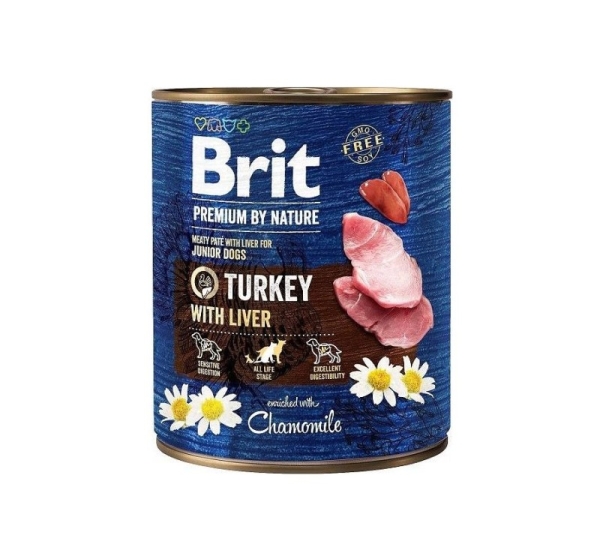 BRIT Premium by nature Junior Turkey with Liver - wet dog food - 800g