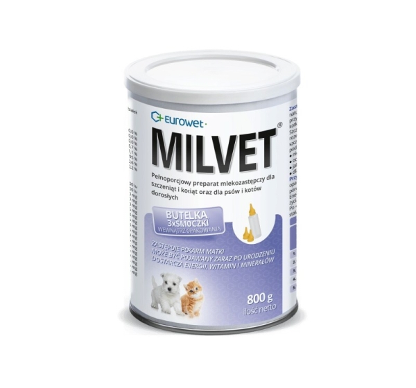 EUROWET Milvet - milk replacer for dogs and cats - 800g