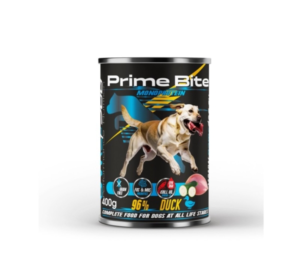 PRIME BITE Monoprotein Duck with zucchini - wet dog food - 400g