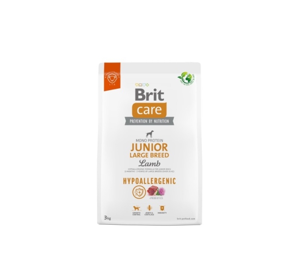 BRIT Care Hypoallergenic Junior Large Breed Lamb - dry dog food - 3 kg