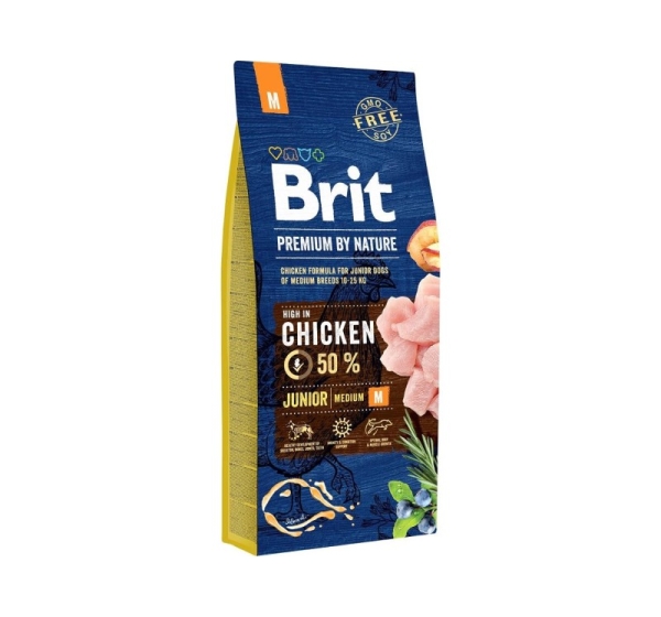 BRIT Premium by Nature Junior Medium Chicken - dry dog food - 15 kg