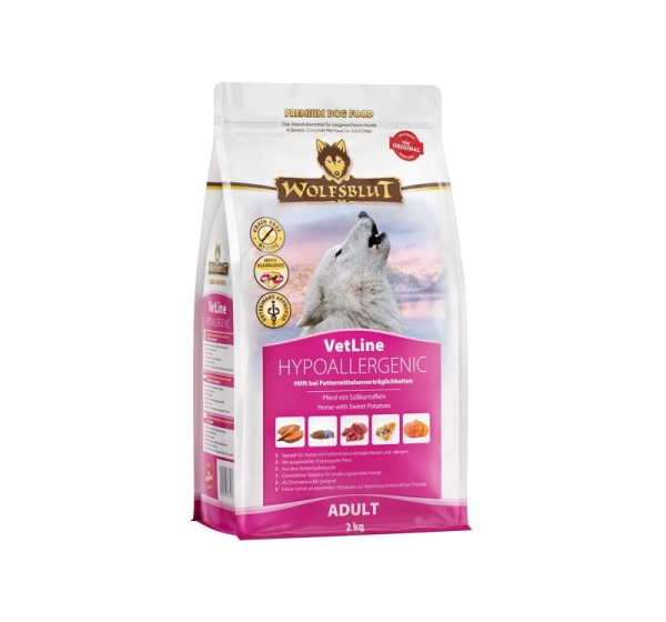 WOLFSBLUT VetLine Hypoallergenic Horse with sweet potatoes - dry dog food - 2kg
