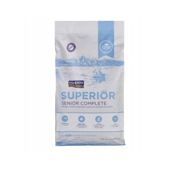 FISH4DOGS Superior Senior Medium Complete Salmon - dry dog food - 12kg