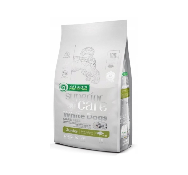 NATURE'S PROTECTION Superior Care White Dogs Grain Free Junior Small Białoryba - dry food for puppies - 10 kg