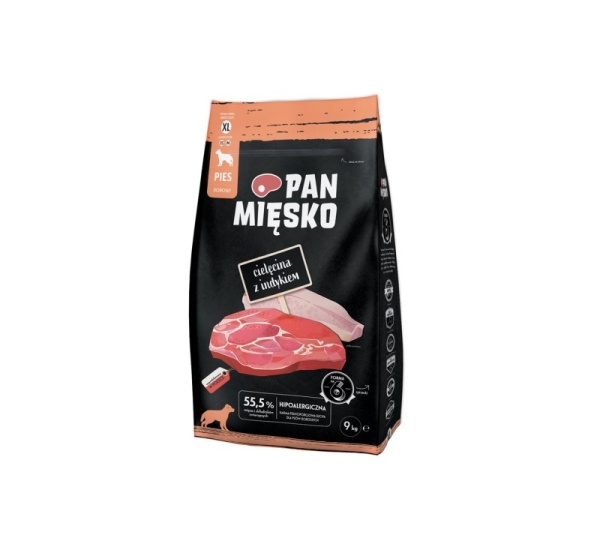 PAN MIĘSKO Veal with turkey XL - dry dog food - 9kg