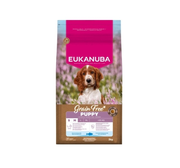 EUKANUBA Grain Free Puppy Small/Medium Ocean Fish - dry dog food - 3kg