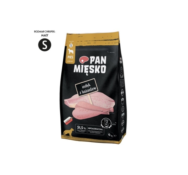 PAN MIĘSKO Turkey with Pheasant S - Dry Dog Food - 9 kg