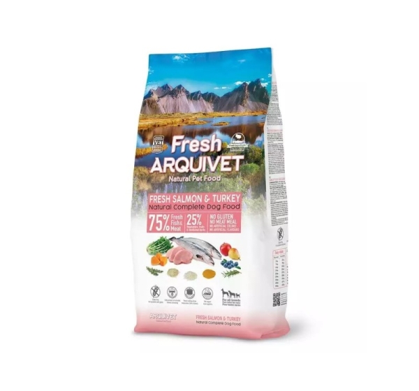 ARQUIVET Fresh Salmon with turkey - semi-moist dog food - 10 kg