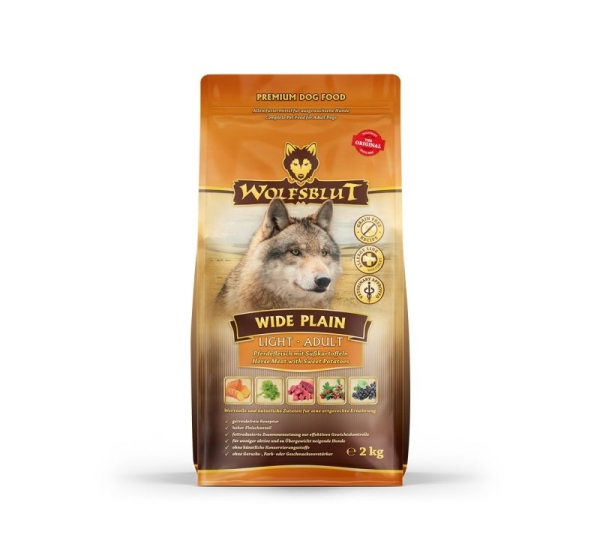 WOLFSBLUT Wide Plain Light Horse with sweet potatoes - dry dog food - 2kg