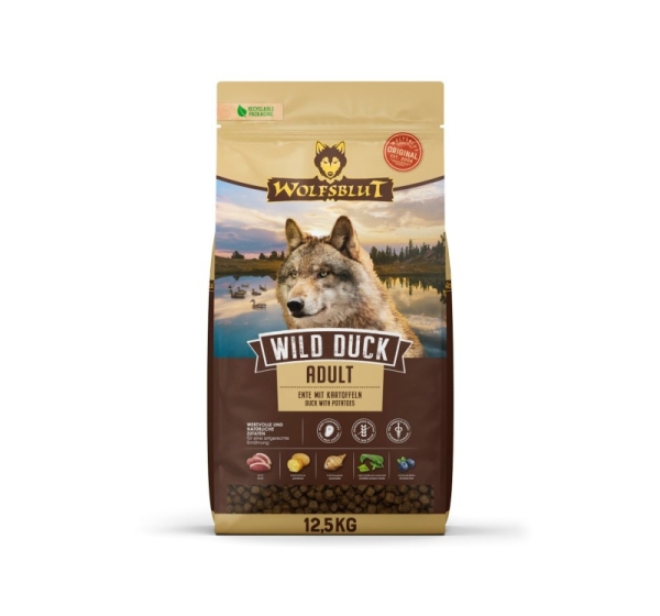 WOLFSBLUT Wild Duck Duck with potatoes - dry dog food - 12,5kg