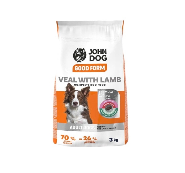 JOHN DOG Good Form Medium an large breeds Veal with lamb - dry dog food - 3kg