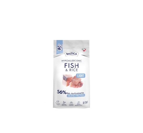 BALTICA Nutraceutic Hypoallergenic Light S Fish with rice - dry dog food - 3kg