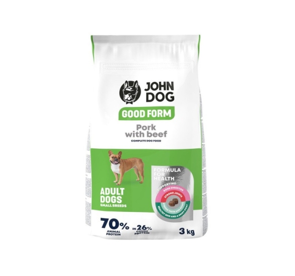 JOHN DOG Good Form Small breeds Pork with beef - dry dog food - 3kg