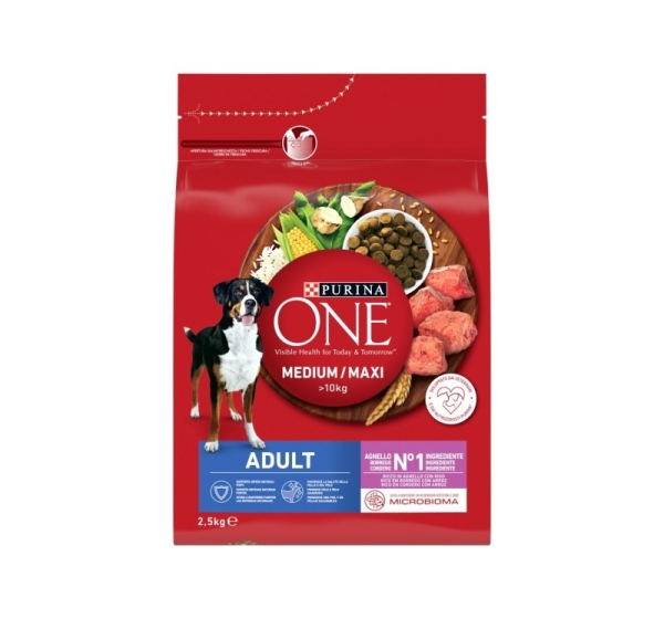 PURINA One Adult Medium/Maxi Rich in lamb with rice - dry dog food - 2,5kg