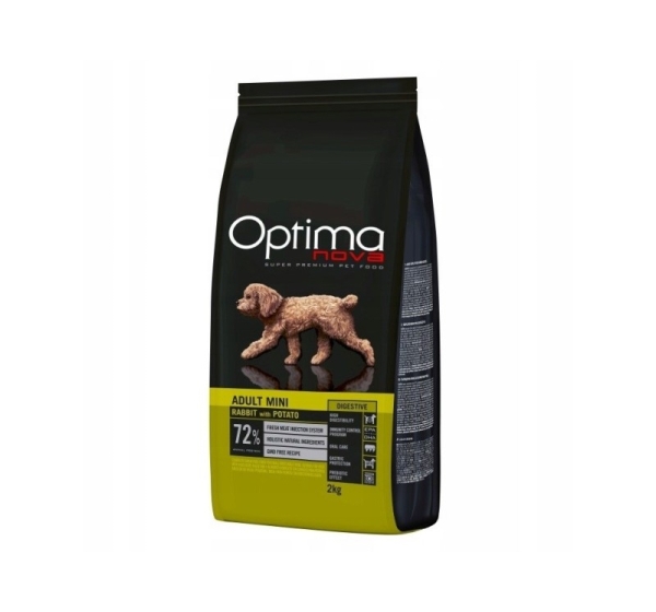 OPTIMANOVA Adult Mini Digestive Rabbit & Potato - dry dog food - 2kg