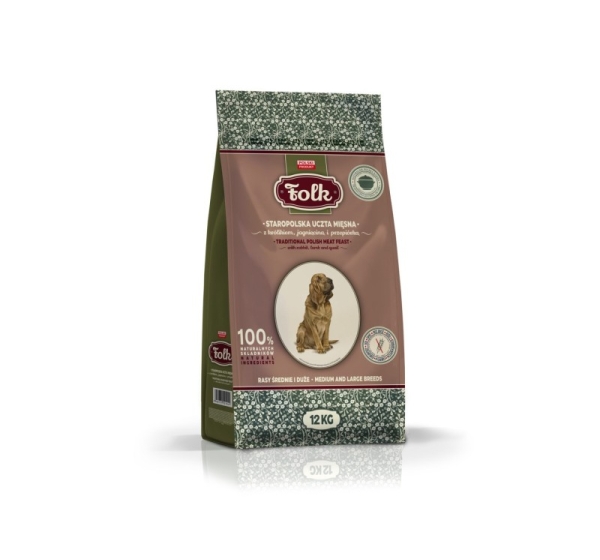 FOLK Medium and large breeds Traditional polish meat feast with rabbit, lamb and quail - dry dog food - 12kg
