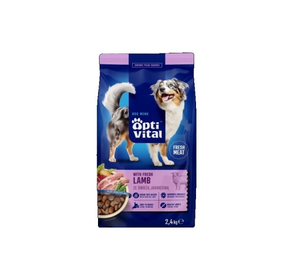 OPTIVITAL with fresh lamb - dry dog food - 2,4kg