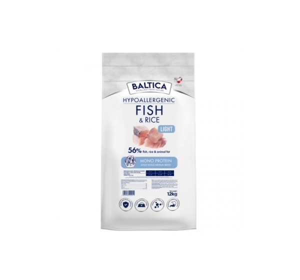 BALTICA Nutraceutic Hypoallergenic Light M Fish with rice - dry dog food - 12kg