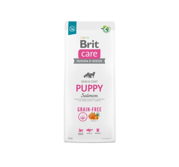 Dry food for puppies and young dogs of all breeds (4 weeks - 12 months).Brit Care Dog Grain-Free Puppy Salmon 12kg