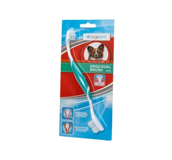 BOGAR Bogadent® Ergo dual brush Mini - double-sided toothbrush for dogs