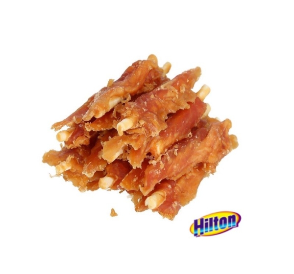 HILTON Chicken inserted with white rawhide stick - Dog treat - 500 g
